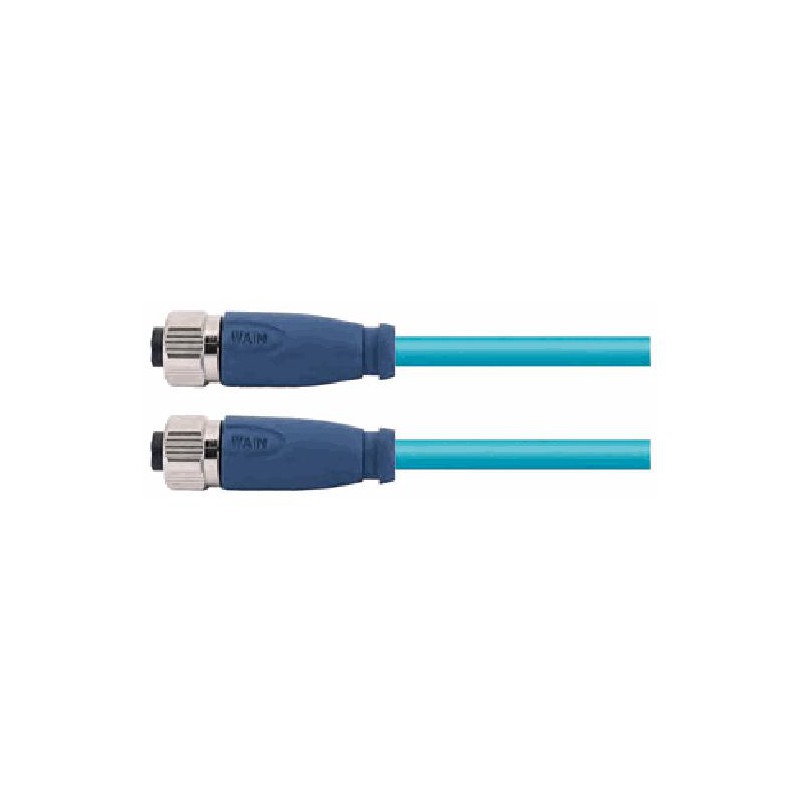 Connecteur femelle M12, 4 pol., codage D IP67, 4A, blindé
